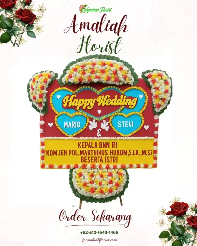 Karangan Papan Bunga Pernikahan di Temon Kulon